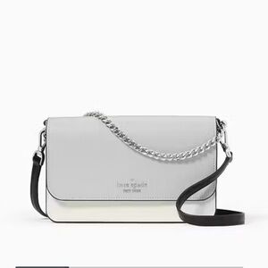 Kate Spade Madison Mini Flap CrossBody Platinum Grey Multi